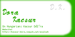 dora kacsur business card